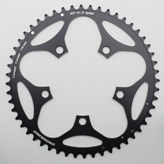 Plateau route Stronglight Dural D110 52D ext Shimano noir 8-9V