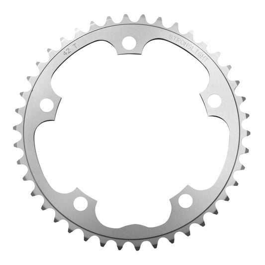 Plateau route Stronglight Dural 5 bras D130 42D int Shimano argent 8-9V