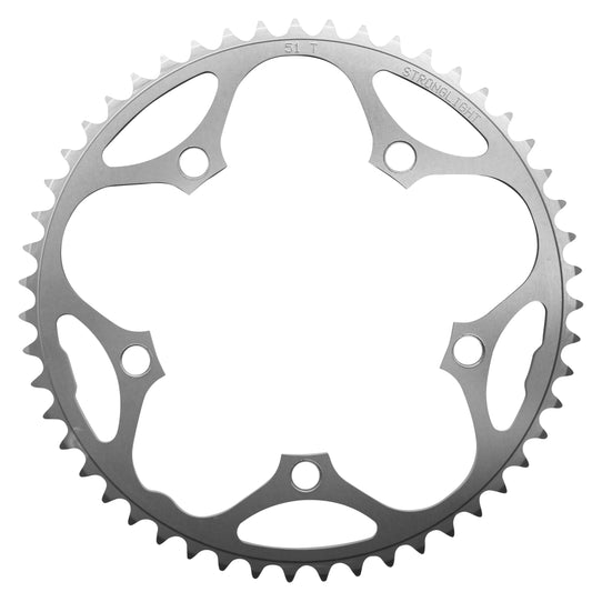Plateau route Stronglight Dural 5 bras D130 51D ext Shimano argent 8-9V