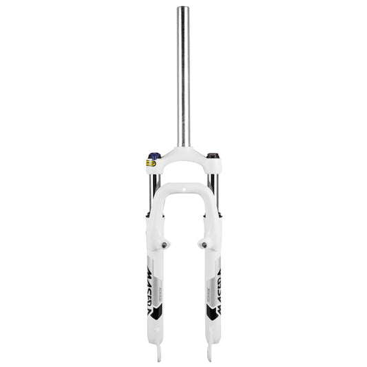 Fourche VTT 26 " Zoom 386mlo à ressort blanc réglable-blocâble deb. 60mm pivot lisse 285mm 1''1-8-28,6
