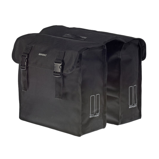 Sacoche arrière vélo double Basil mara xl 35l noir 35x15x30cm