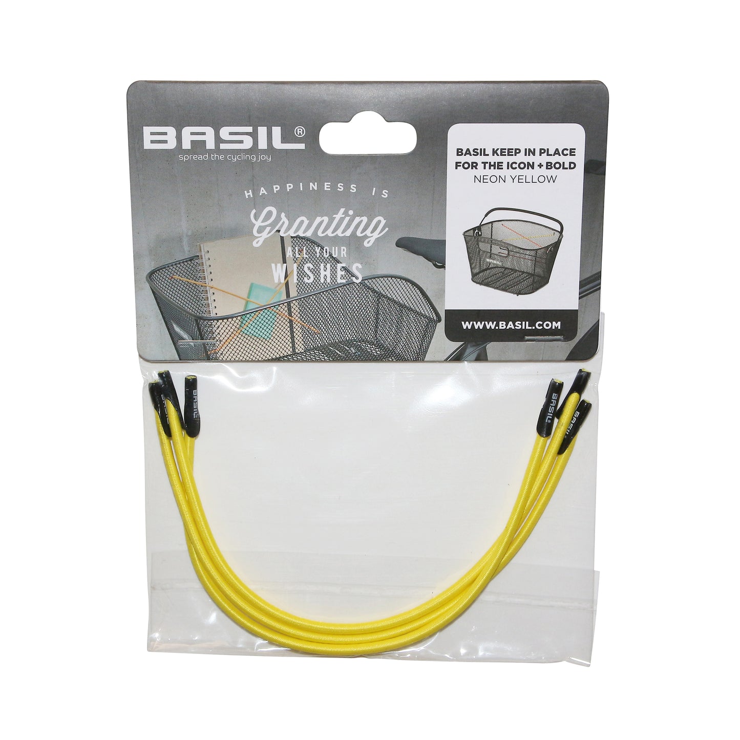 Cordon élastique fluo jaune pour panier maille Basil