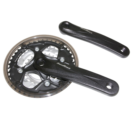 Sunrace M5 MTB crankset, black aluminum, 170, 42x34x24, 113 bottom bracket