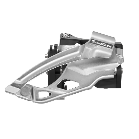Dérailleur VTT avant Sunrace ms66 à collier bas 34,9 pour double plateau 38x26 et 36x22 tirage haut-bas