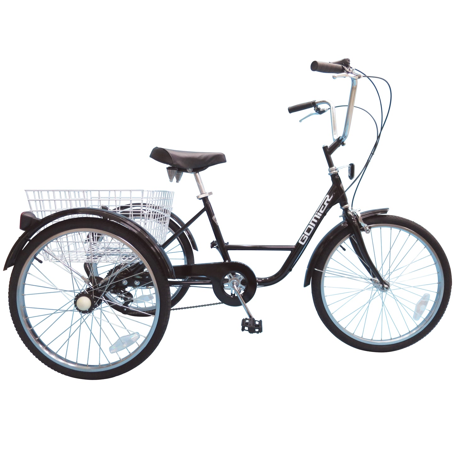 Tricycle adulte 24 noir 5V avec panier PCP