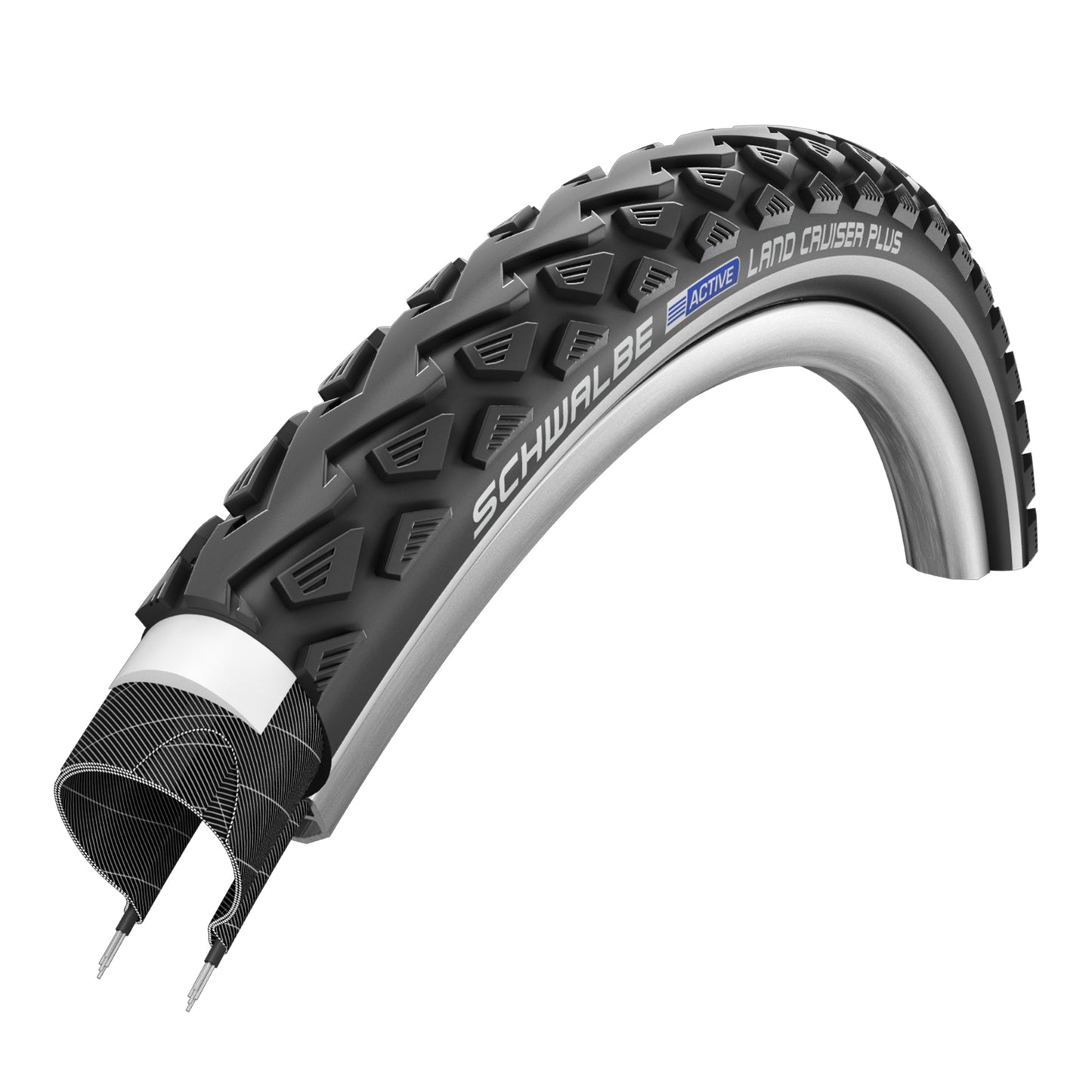 Pneu VTT 26 X 1.75 Schwalbe Land Cruiser plus Noir TR (47-559) Renfort Puncture-Guard Compatible VAE