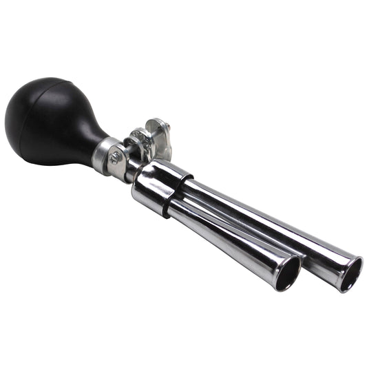 Sonnette à trompe vélo chrome 2 sons