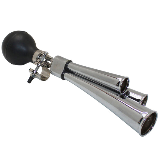 Sonnette à trompe vélo chrome 3 sons