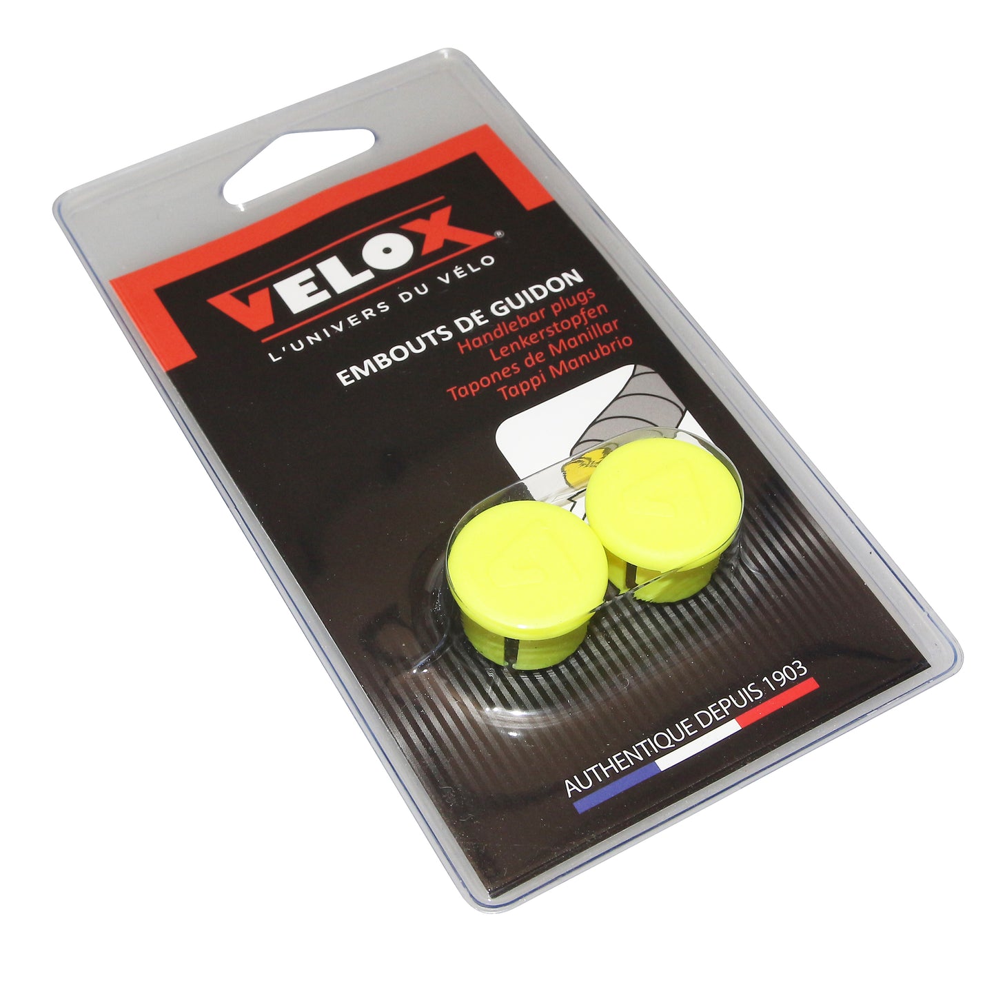 Bouchons cintre route VELOX jaune fluo paire