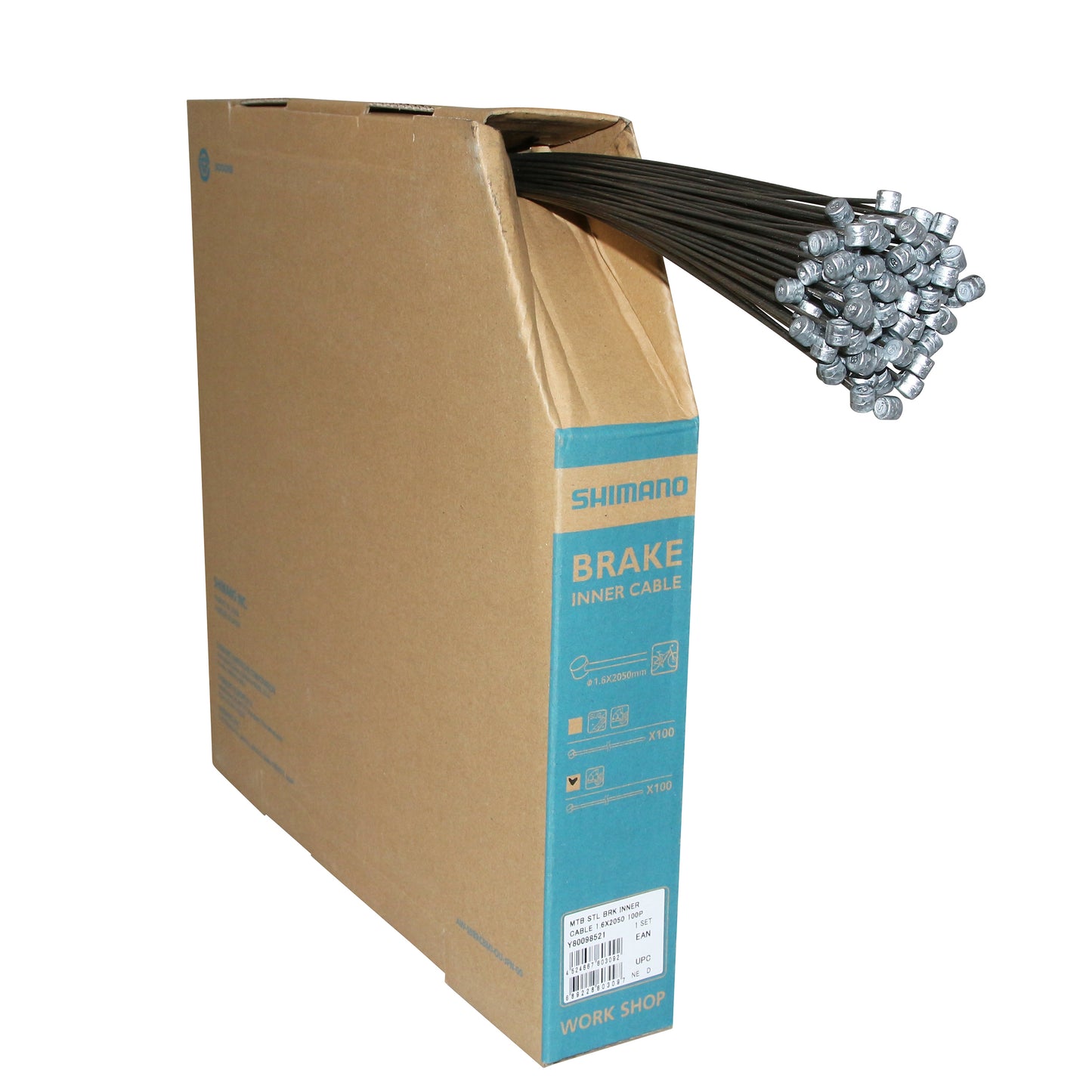 Câble de frein Shimano VTT acier 1,6mm 2,05m (vendu par boite de 100)