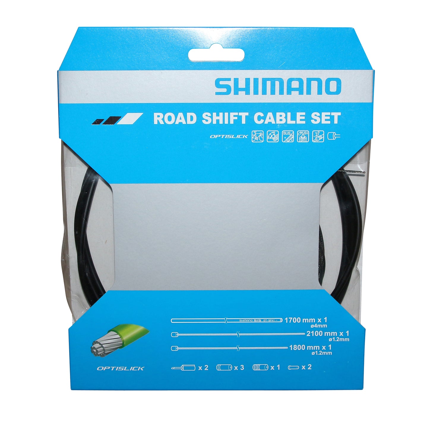 Shimano Black Derailleur Shifting Cable - Optislick (2 Cables-2 Housings Shifting Kit)