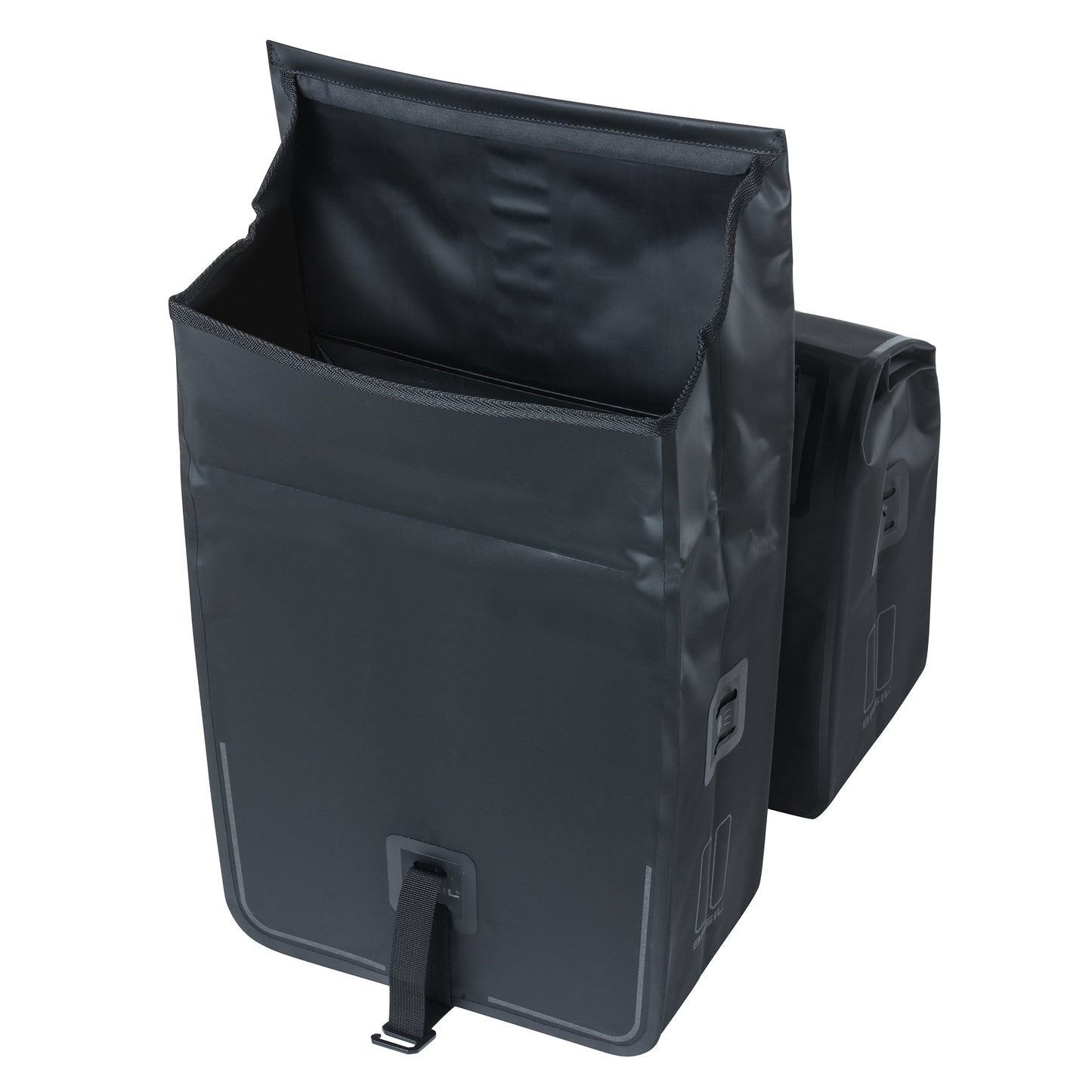 Sacoche arrière vélo double Basil urban dry 50l noir 100% waterproof 36x17x42cm / fixation sur porte bagage