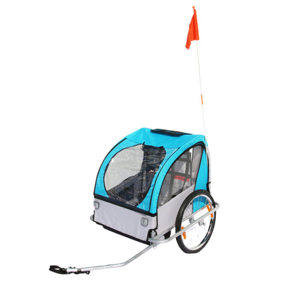 Remorque vélo enfant PCP 2 places bleue 45 kg