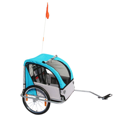 Remorque vélo enfant PCP 2 places bleue 45 kg