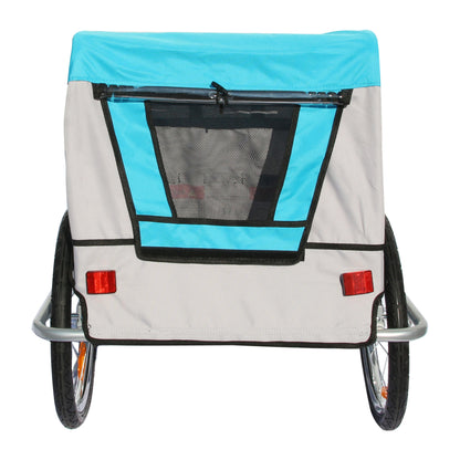Remorque vélo enfant PCP 2 places bleue 45 kg