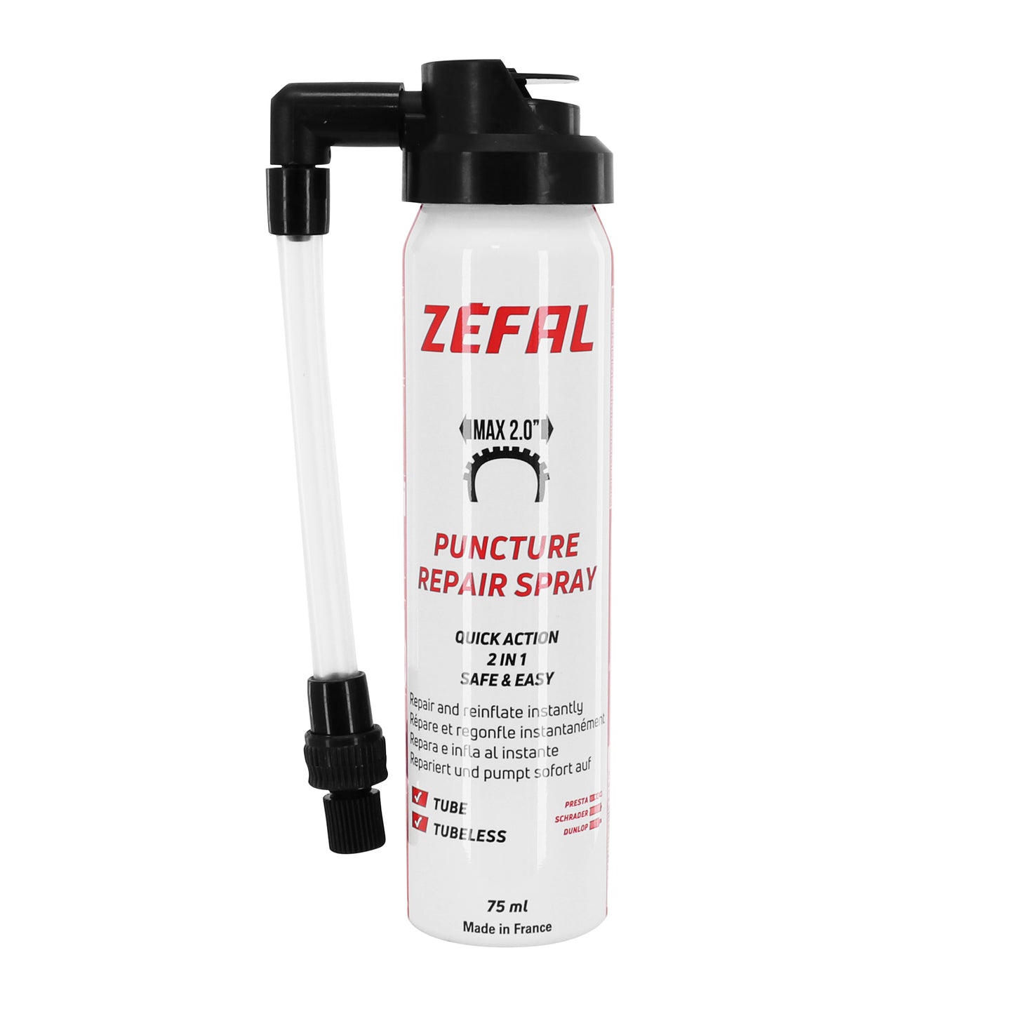 Bombe anti-crevaison Zefal route-gravel 75 ml