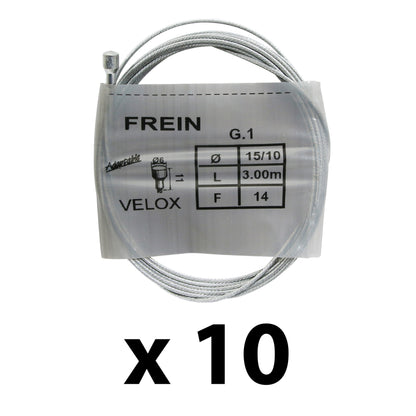 Velox road-city brake cable galvanized 3.00m (box of 10 cables) 15-10 14 wires