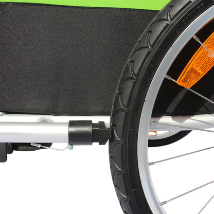 Remorque vélo enfant-poussette PCP alu verte 36 kg