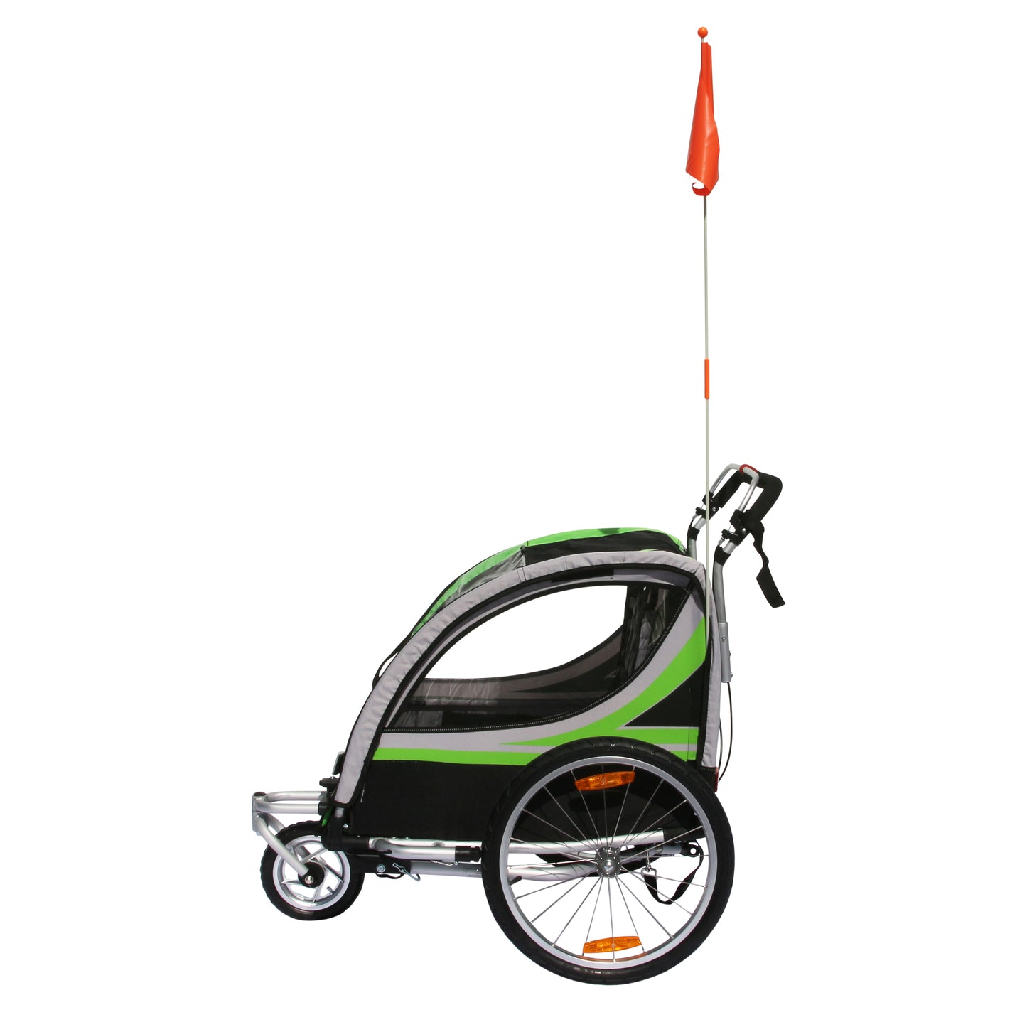 Remorque vélo enfant-poussette PCP alu verte 36 kg