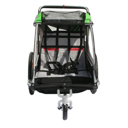 Remorque vélo enfant-poussette PCP alu verte 36 kg