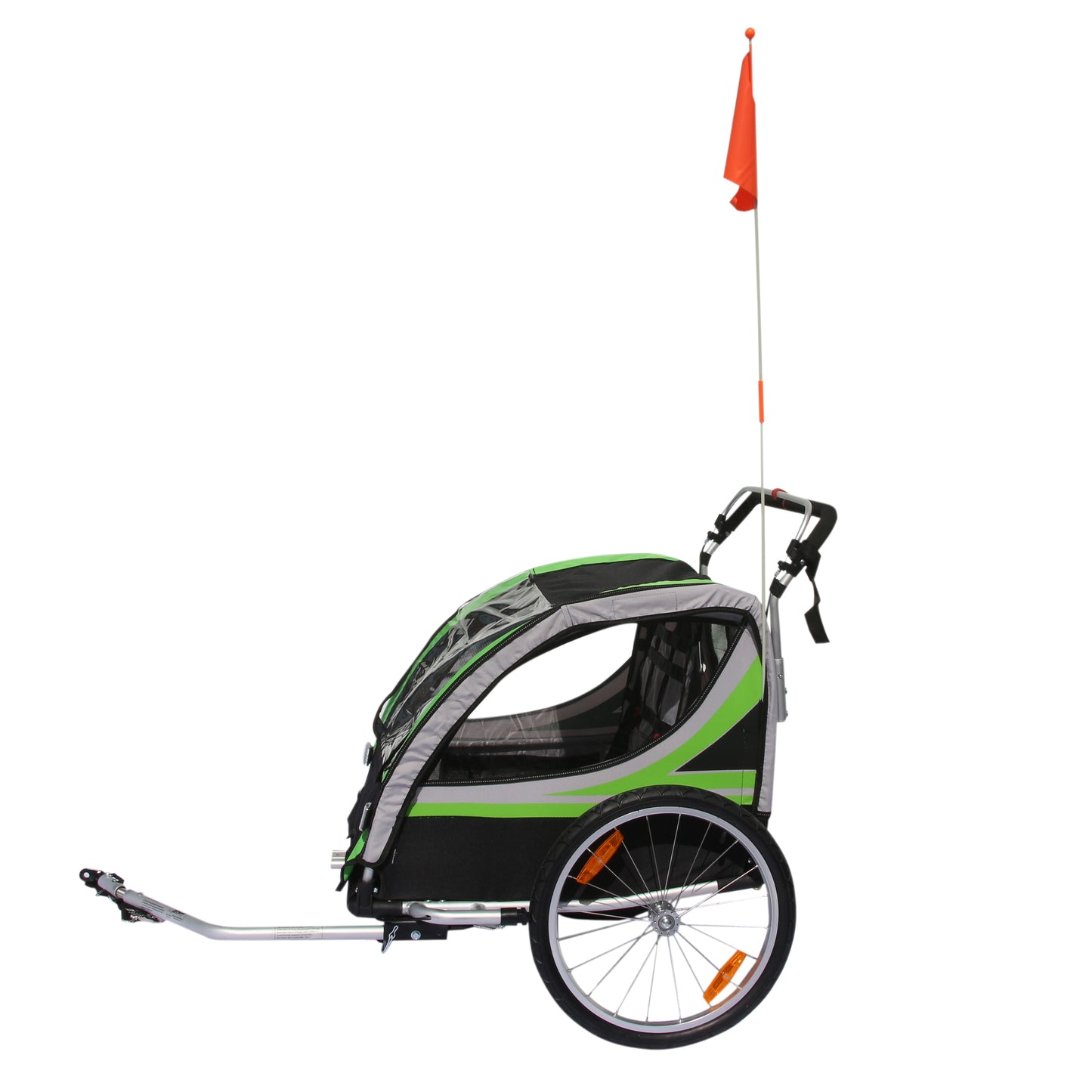 Remorque vélo enfant-poussette PCP alu verte 36 kg