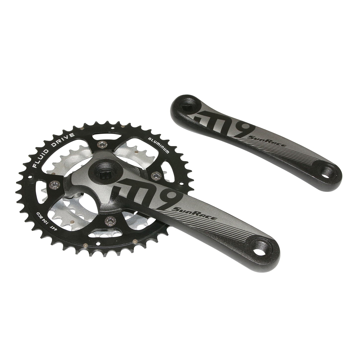 Pédalier VTT Sunrace M9 alu noir 175 44x32x22 boîtier 122,5