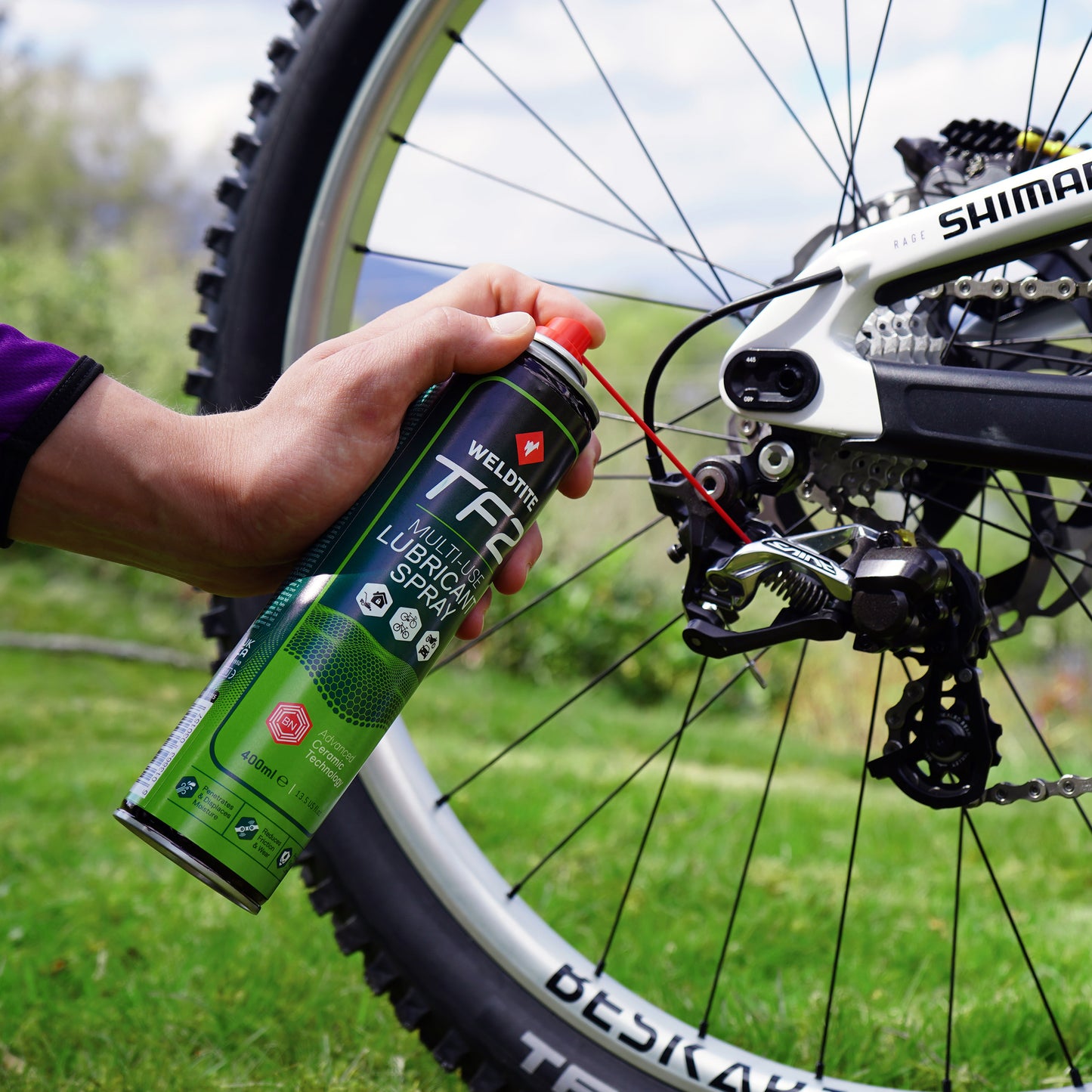 Lubrifiant vélo multi/usage Weldtite TF2 céramique (aérosol 400ml)