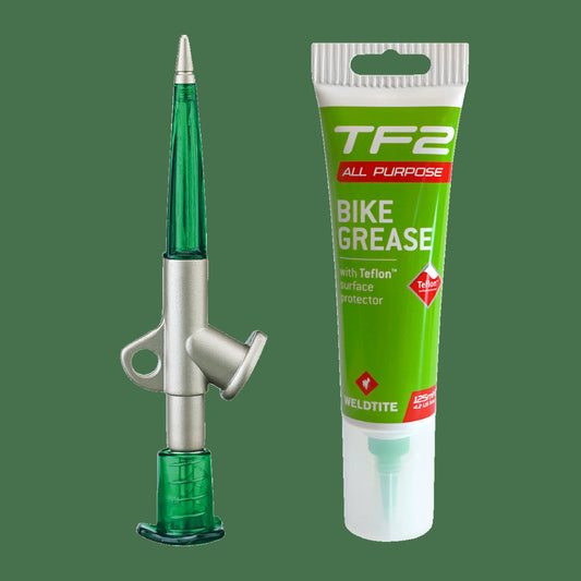 Graisse vélo Weldtite TF2 bike grease au téflon avec pistolet (tube 125ml)
