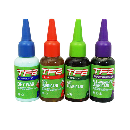 Pack lubrifiant vélo Weldtite TF2 pour chaîne (4 burettes de 50ml)