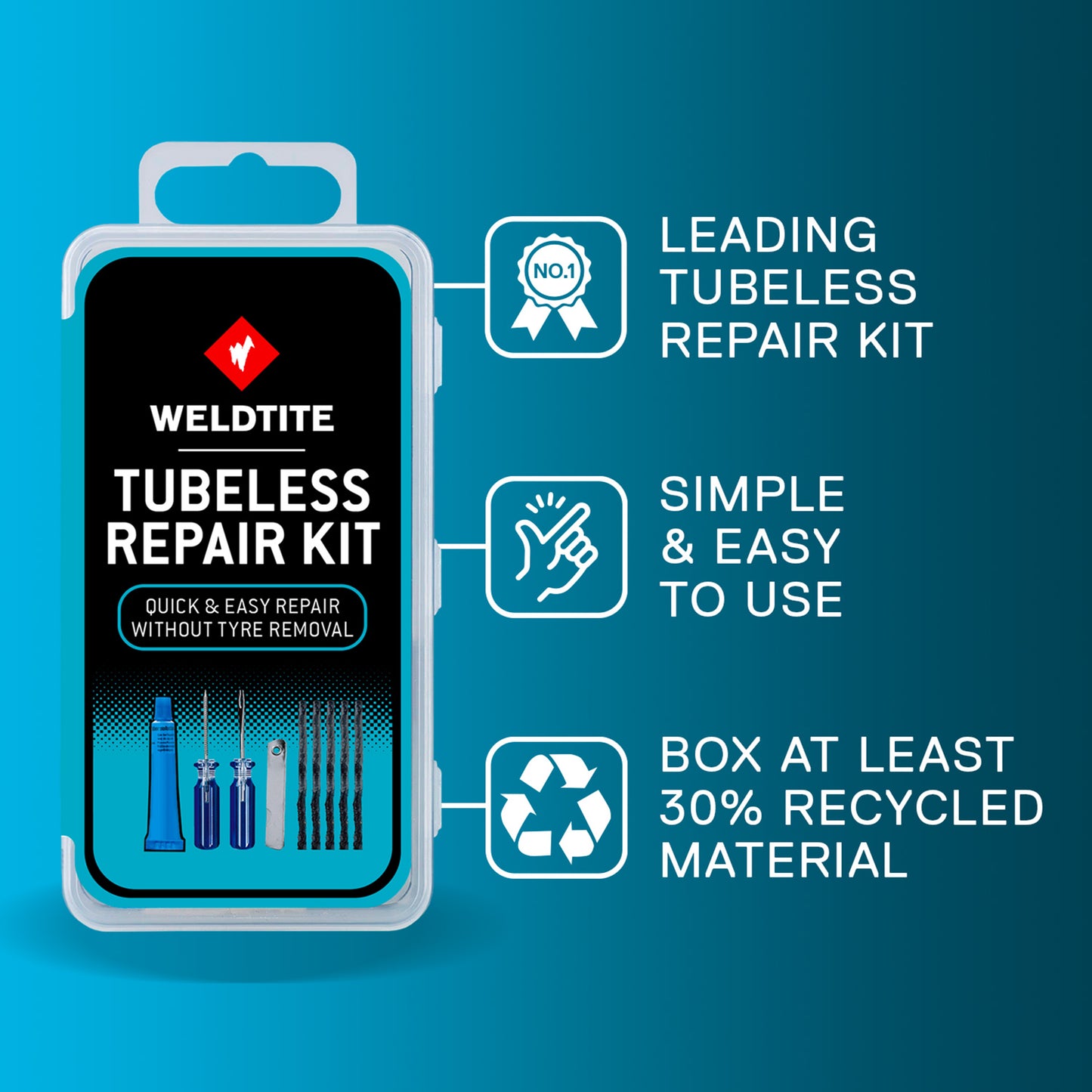 Weldtite Tubeless MTB Repair Kit External Plugs