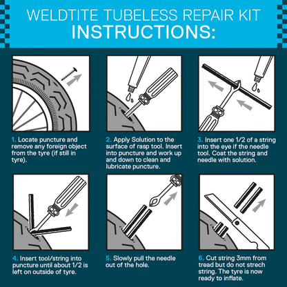 Weldtite Tubeless MTB Repair Kit External Plugs