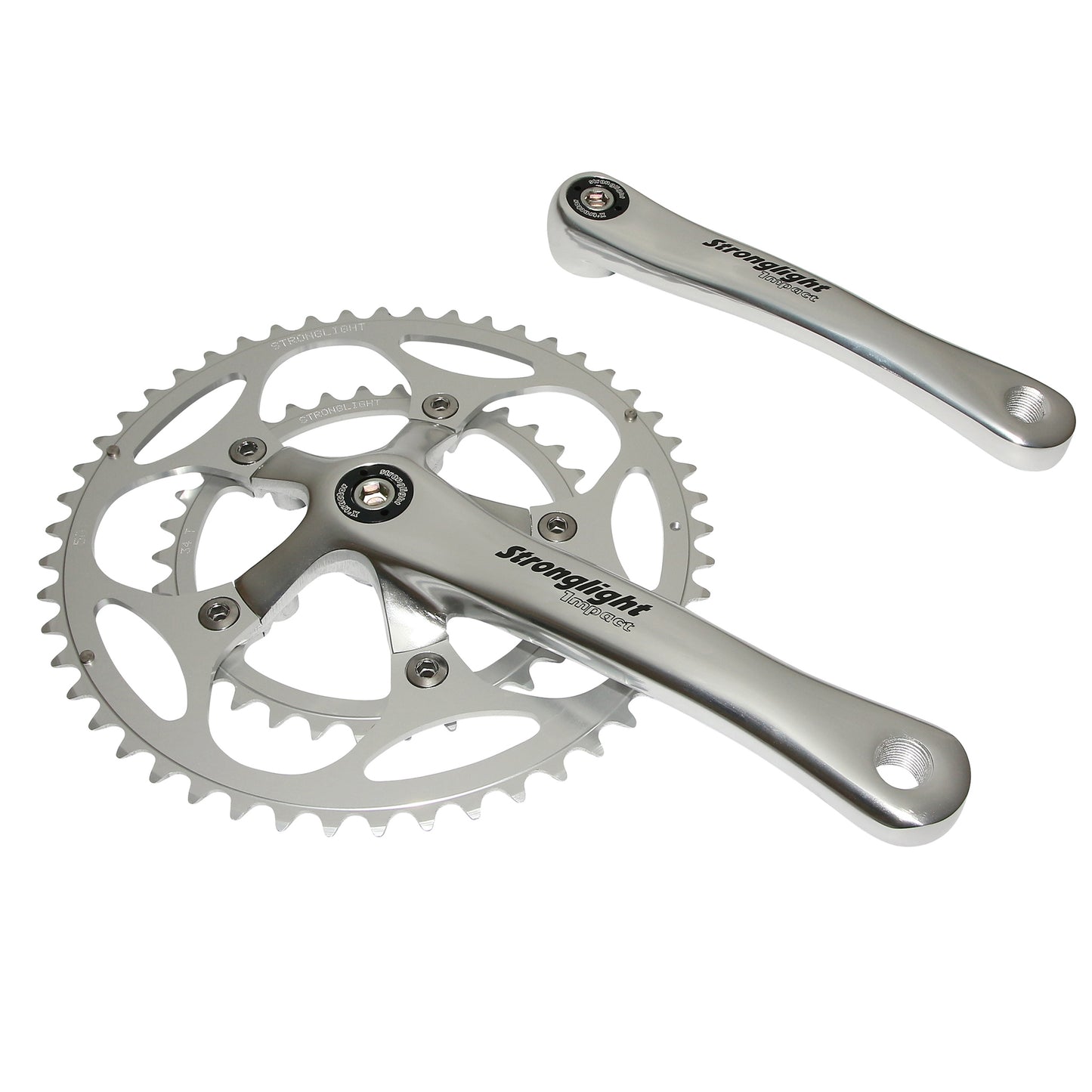 Pédalier route Stronglight Impact argent 172,5 50x34 axe 107