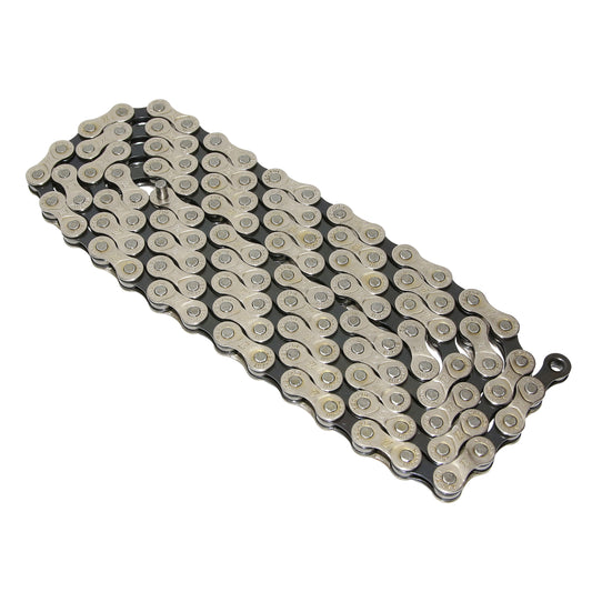 Chaîne vélo 7-8v. Route-VTT PCP argent-noir 116 maillons compatible Shimano et Sram