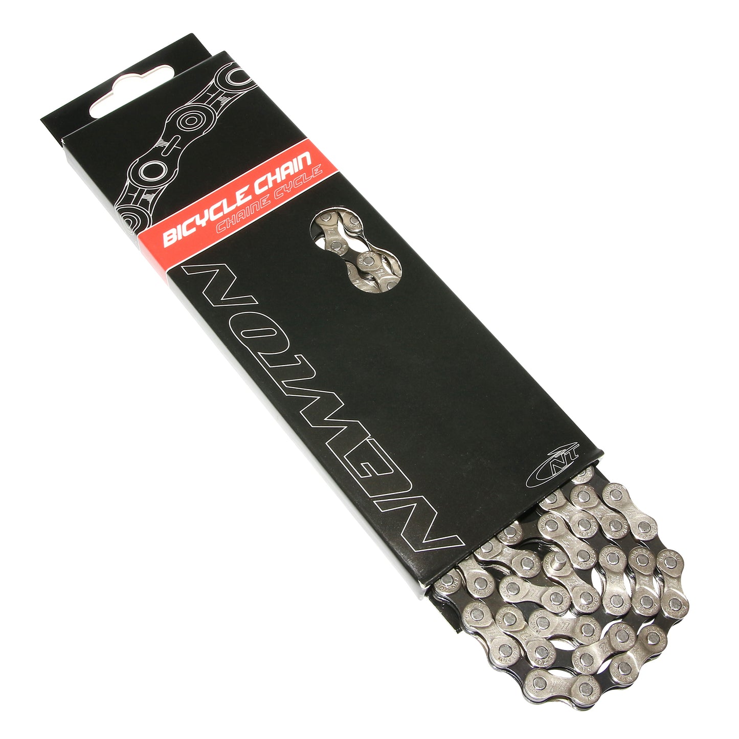 Chaîne vélo 7-8v. Route-VTT PCP argent-noir 116 maillons compatible Shimano et Sram