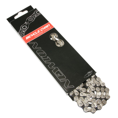 Chaîne vélo 7-8v. Route-VTT PCP argent-noir 116 maillons compatible Shimano et Sram