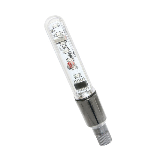 Eclairage vélo rayon à pile fixation valve vp-vsholographique 12 fonctions livré avec 3 piles lr44 PCP