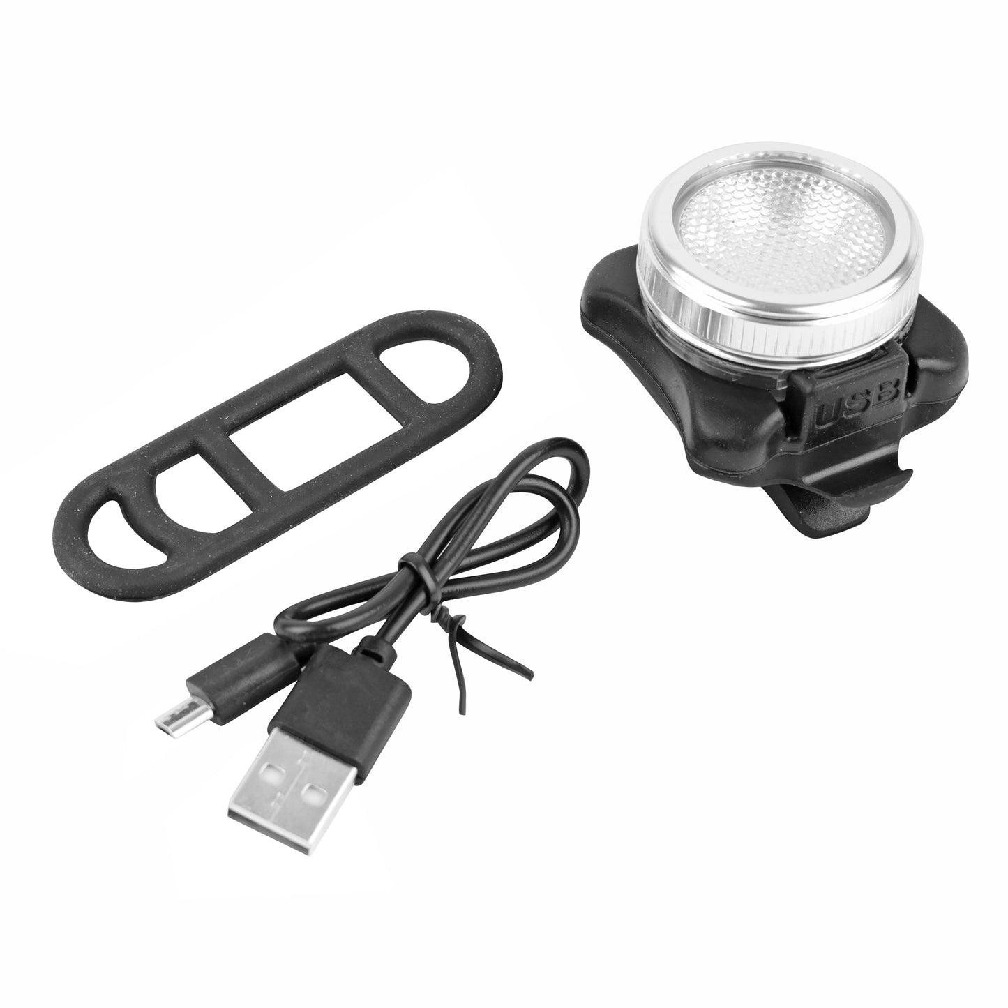 Eclairage vélo usb arrière sur tige de selle Newton light22at cob leds 30 lumens argent-noir