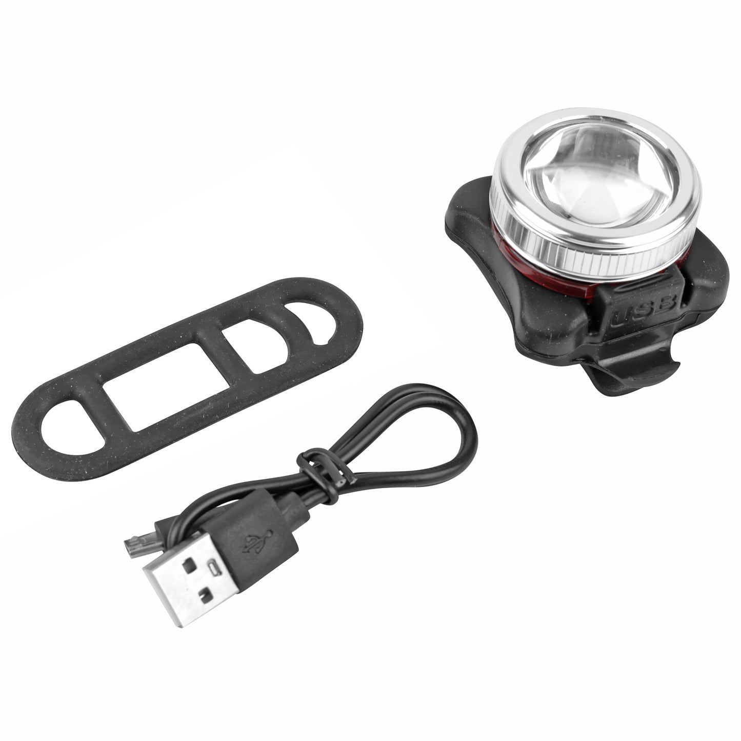 USB bicycle light front Newton light22af cob leds 130 lumens silver-black sold individually
