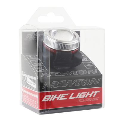 USB bicycle light front Newton light22af cob leds 130 lumens silver-black sold individually