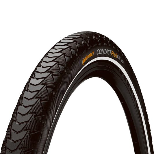 Urban Mountain Bike Tire - e-bike 26 X 1.75 Continental Contact Plus Black TR (47-559) 5mm Reinforcement e50 Approved Reflective Sidewall