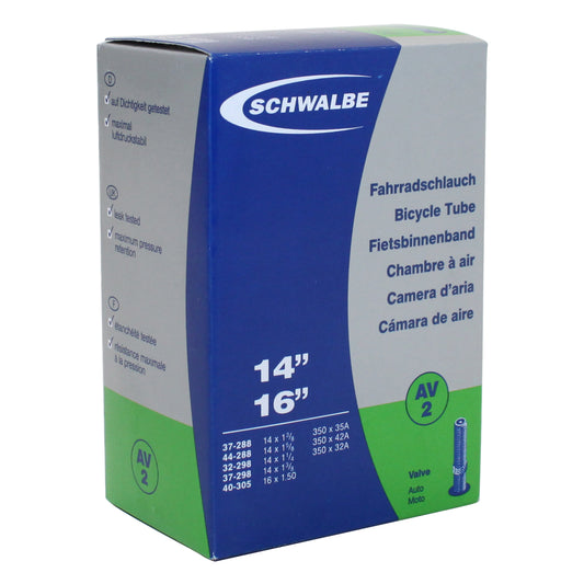 Chambre à air vélo 350 x 35a - 14" Schwalbe valve standard tout alu (37-288 à 40-305) (av2)