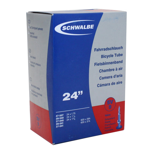 Chambre à air vélo 600 x 28-35a (24 x 1 3-8) Schwalbe valve presta tout alu (47-507 à 37-541) (sv9)