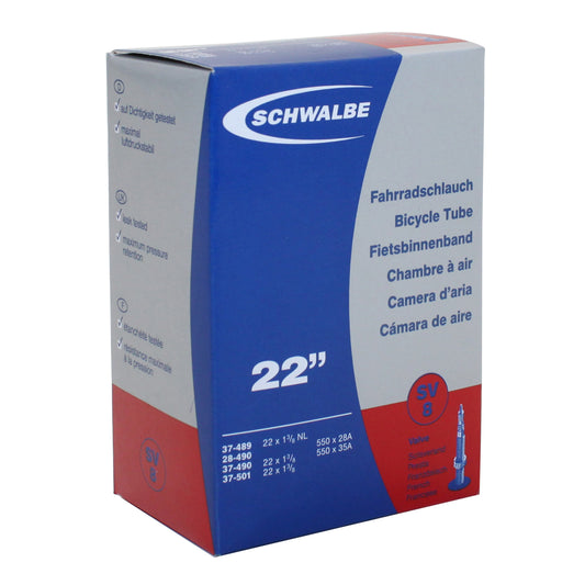 Chambre à air vélo 550 x 28-35a - 22" Schwalbe valve presta tout alu (44-484 à 37-501) (sv8)
