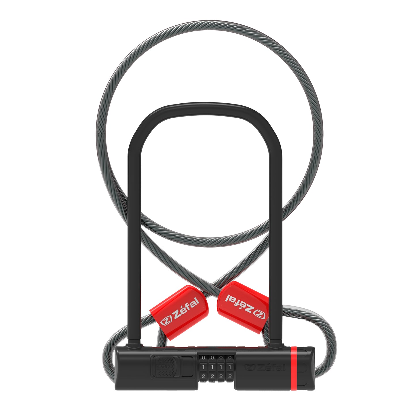 Antivol vélo U Zefal K-traz u13 à combinaison 115 x 230 mm d 13 mm avec câble 1.2m avec support clip