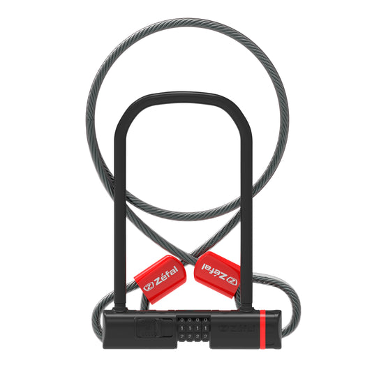 Antivol vélo U Zefal K-traz u13 à combinaison 115 x 230 mm d 13 mm avec câble 1.2m avec support clip