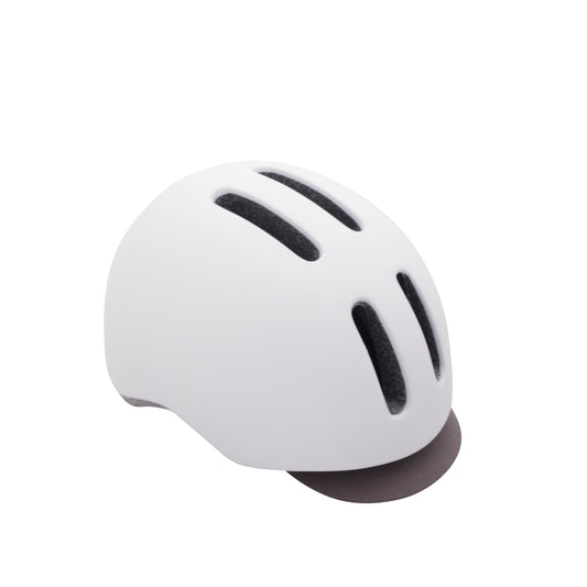 Polisport Commuter Adult City Bike Helmet - Matte White with Grey Visor