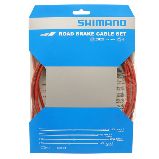 Transmission frein route Shimano rouge-Câble téflon (kit transmission 2câbles-2 Gaines)