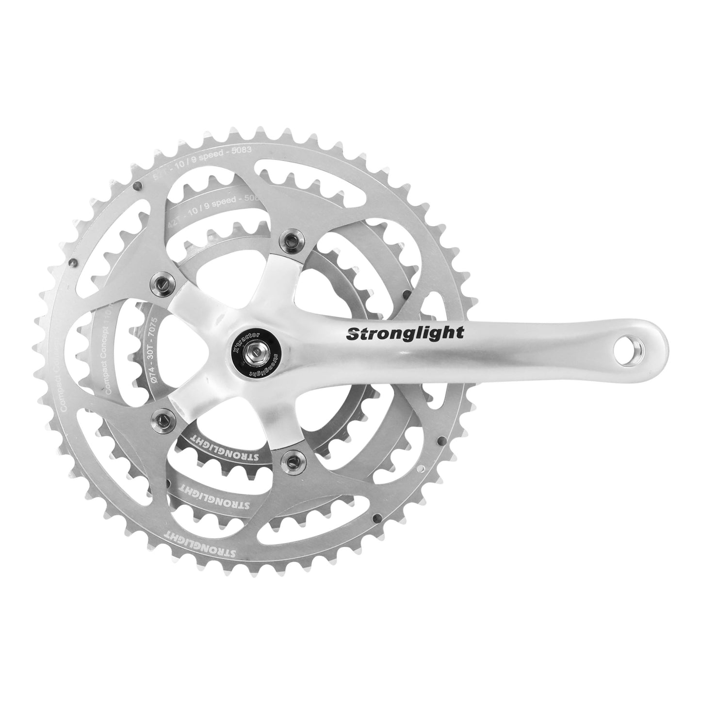 Pédalier route Stronglight Impact argent 170 52x42x30