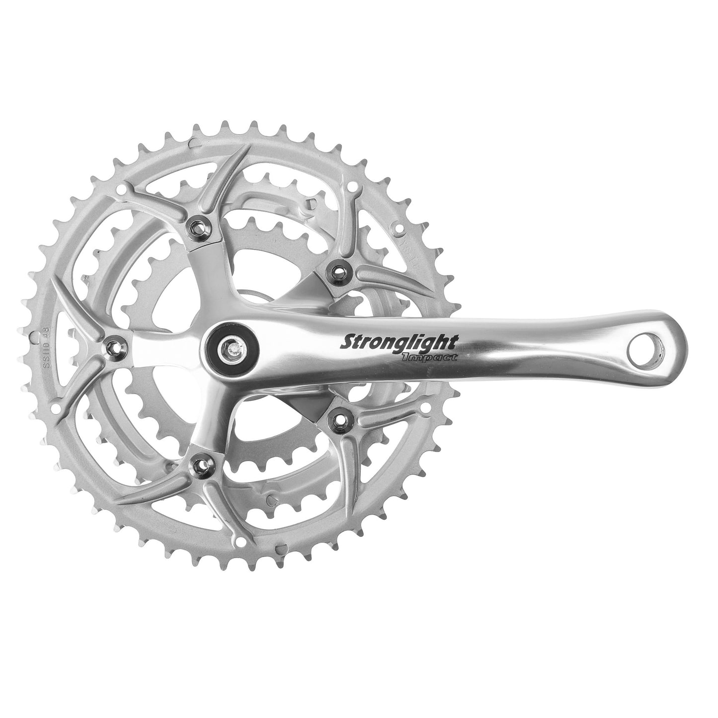 Pédalier route Stronglight Impact argent 175 52x42x30