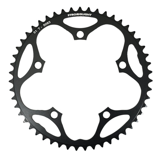 Plateau route Stronglight Dural 5 bras D130 51D ext Shimano noir 8-9V